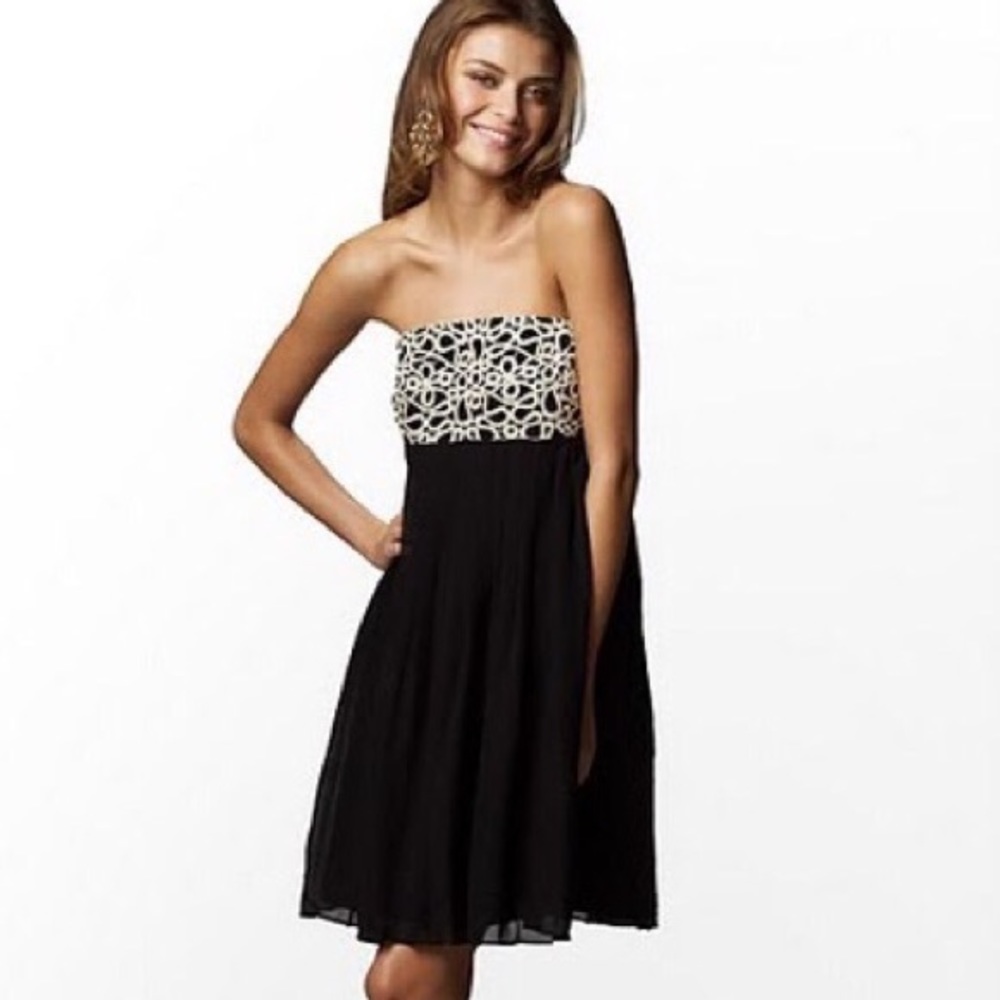 Lilly Pulitzer Jillie Chiffon Dress Gold & Black NWT